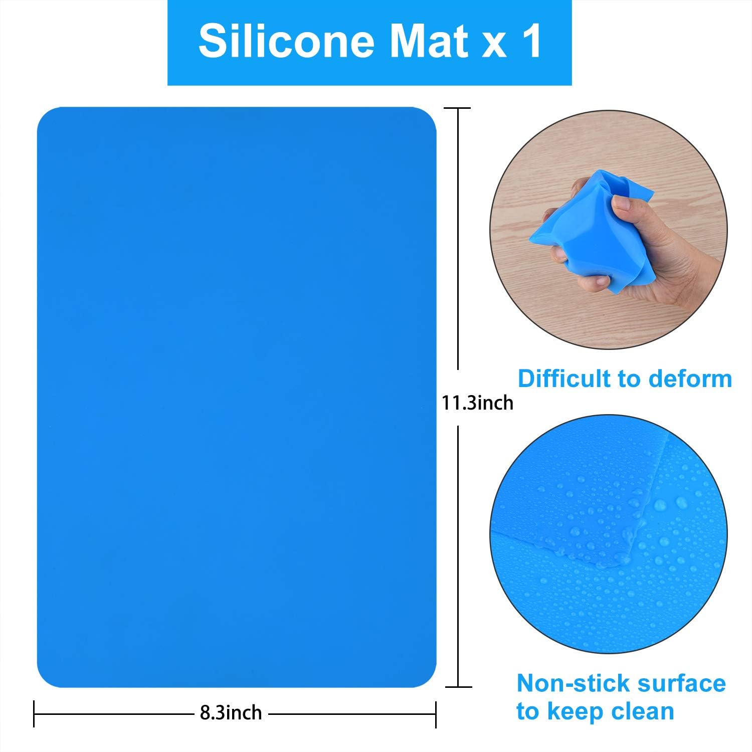 Coopay Silicone Resin Measuring Cups Tool Kit- 100ml Silicone Measuring Cups, Silicone Mixing Cups, 3ml Plastic Transfer Pipettes, Finger Cots, Mixing Sticks and Silicone Mat for Making Handmade Craft