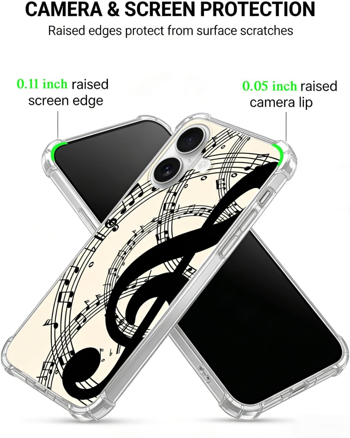 Aesthetic Music Notes Phone Case Cover Compatible with iPhone 17 image 4