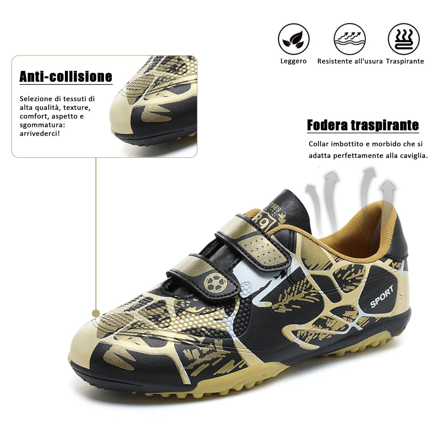 BAODLE Scarpe da Calcio Ragazzi FG/AG Professionale All'aperto Calcio da Scarpe Ragazzo TF Allenamento Bambini Teenage Spike
