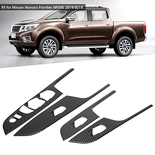 Miniatura 3 de Cubierta de panel de interruptor de ventana para Navara Frontier Np300 2015-2019, cubierta interna del panel del interruptor de ventana