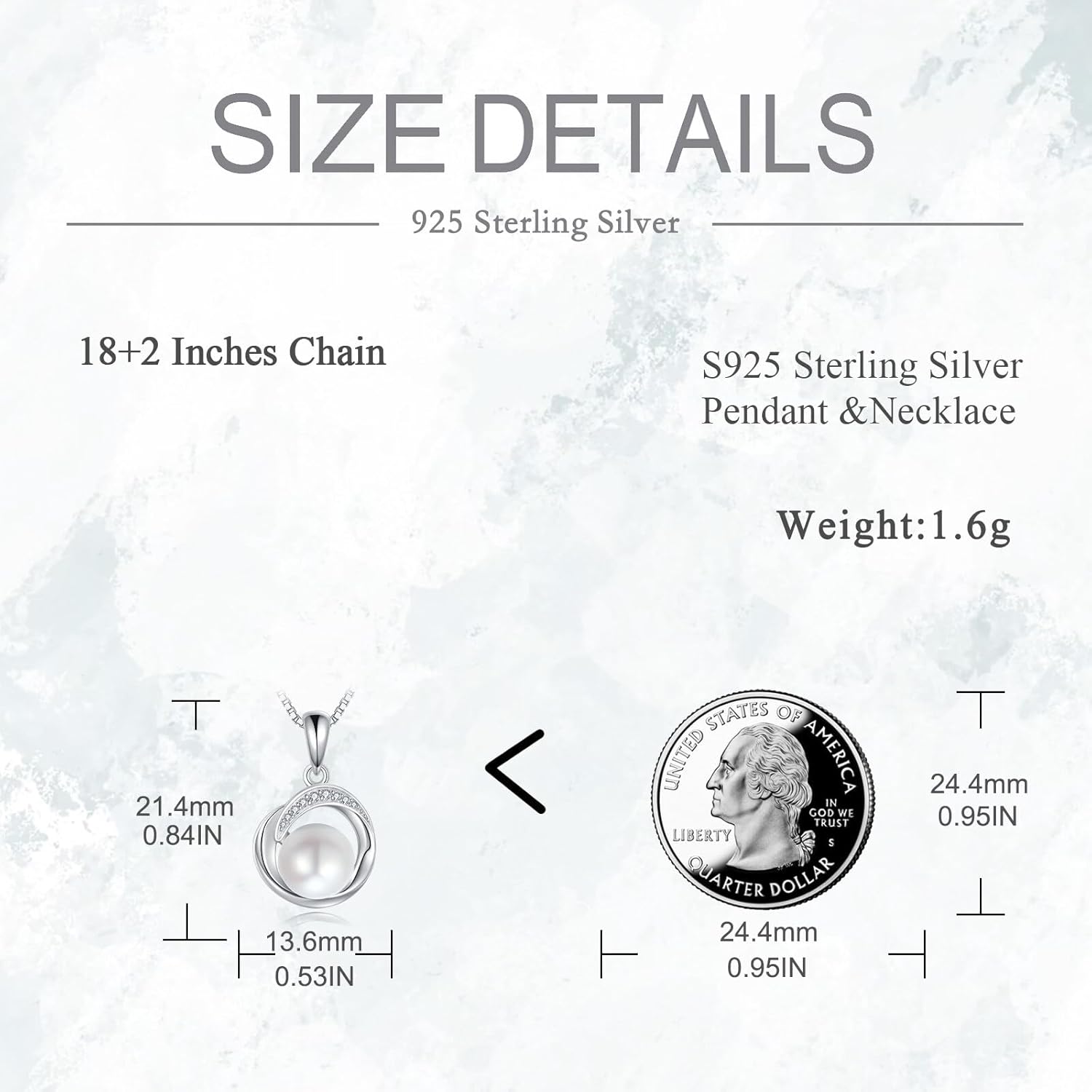 POPLYKE Pearl Moonstone Opal Black Pearl Necklaces for Women 925 Sterling Silver Single Pearl Necklace 8mm Pearl Gemstone Jewelry for Mom Wife - Image 5