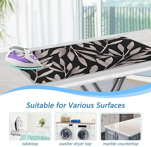 Miniatura 5 de Silver Leaf Pattern Homes - Alfombrilla de planchado (tamaño grande, 47 x 28 pulgadas) con acolchado de 0.118 in y soporte de silicona para planchar