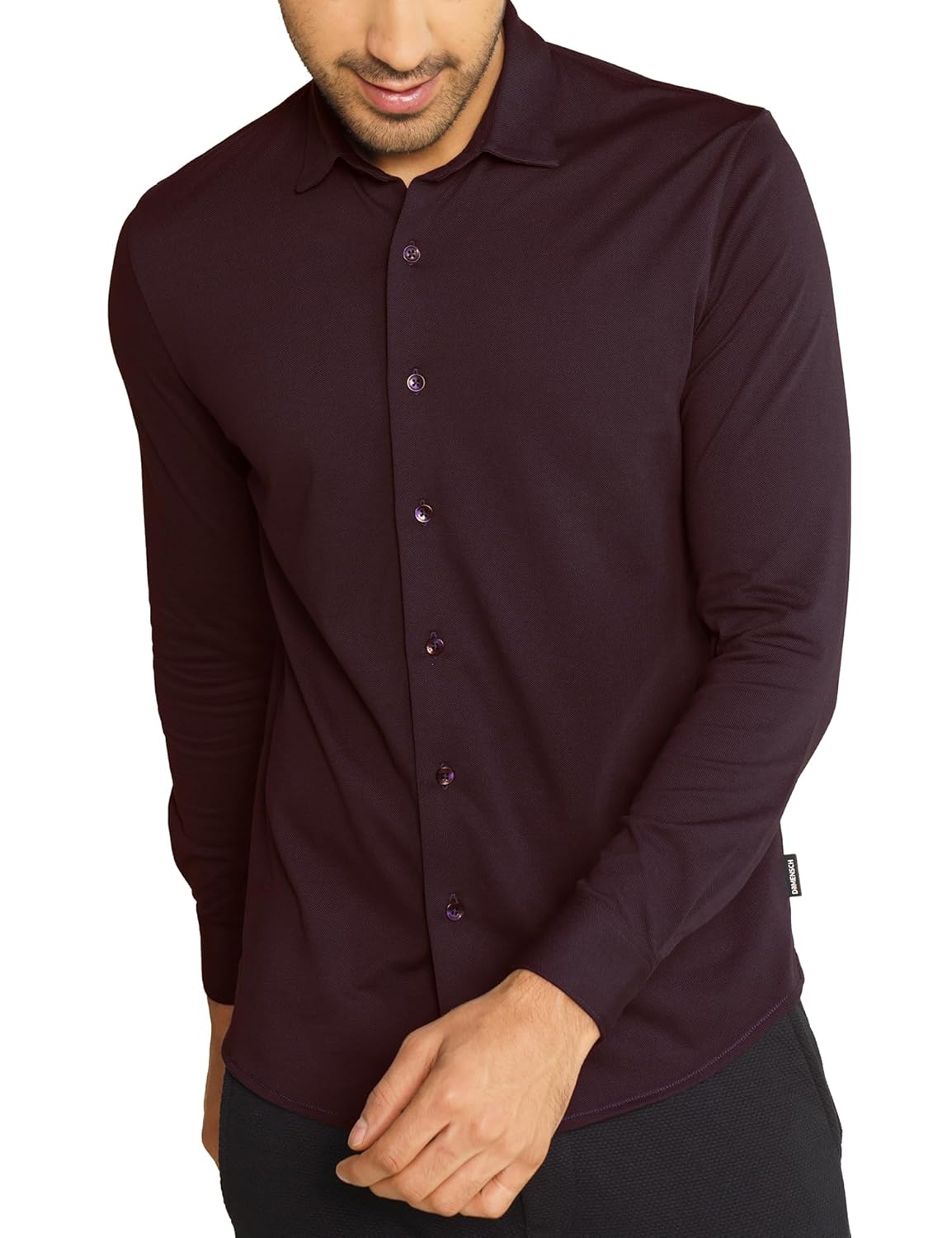 DAMENSCH Men Cotton Blend Regular Constant All-Degree Shirt Full Sleeve, Pique Textured, Thermoregulating Casual, Recycled Fabric Stylish Shirts