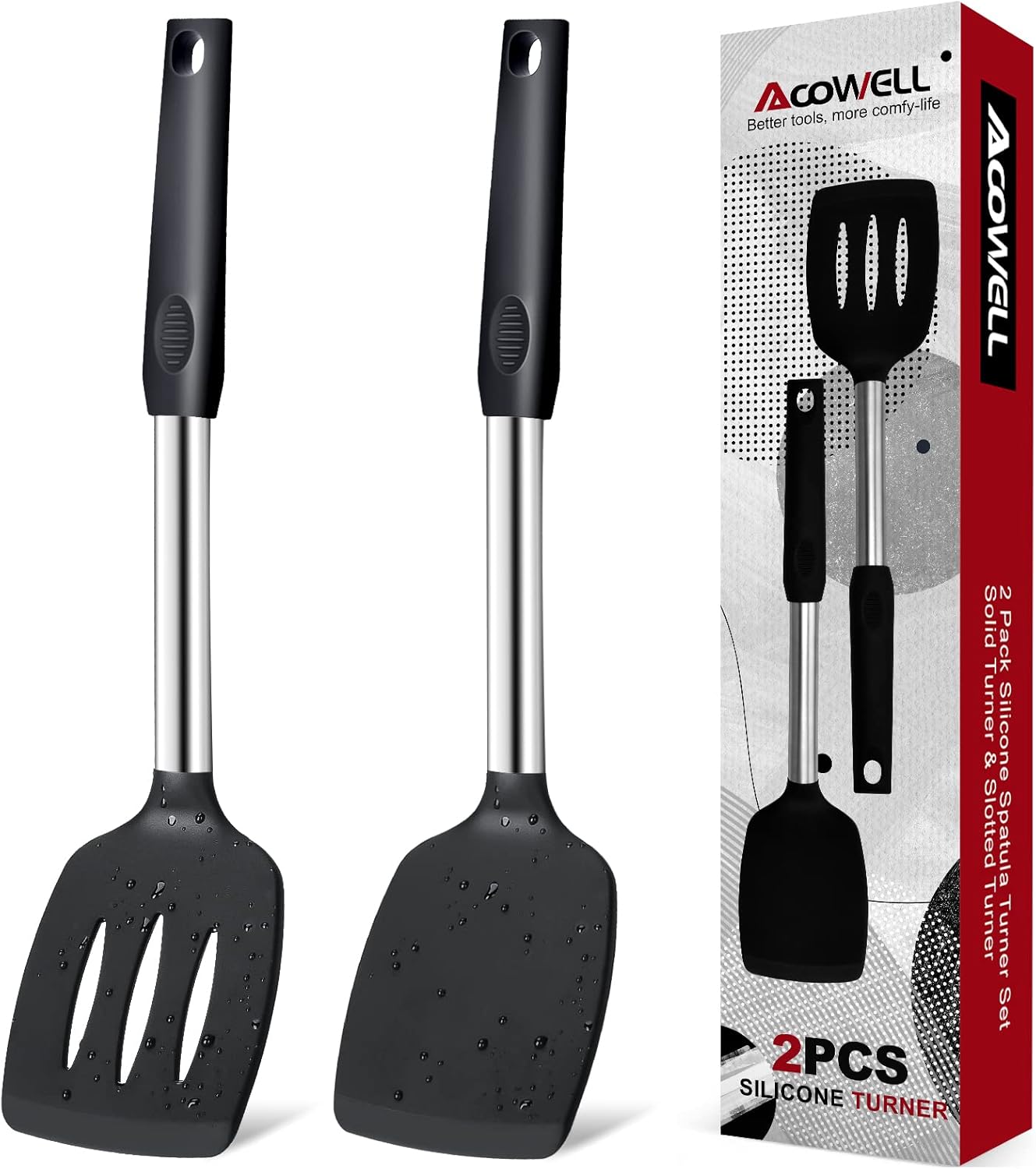 Silicone Spatula Turner Set, Premium Spatulas Silicone Heat