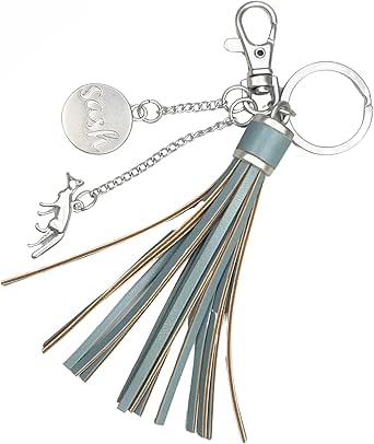 Amazon.com: SASH Blue Faux Leather Fringe Keychain - Women's Keychain ...