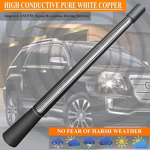 Miniatura 5 de Antena de repuesto de 7 pulgadas para GMC Terrain (2010-2018), antena GMC Terrain y mástil de antena de goma flexible