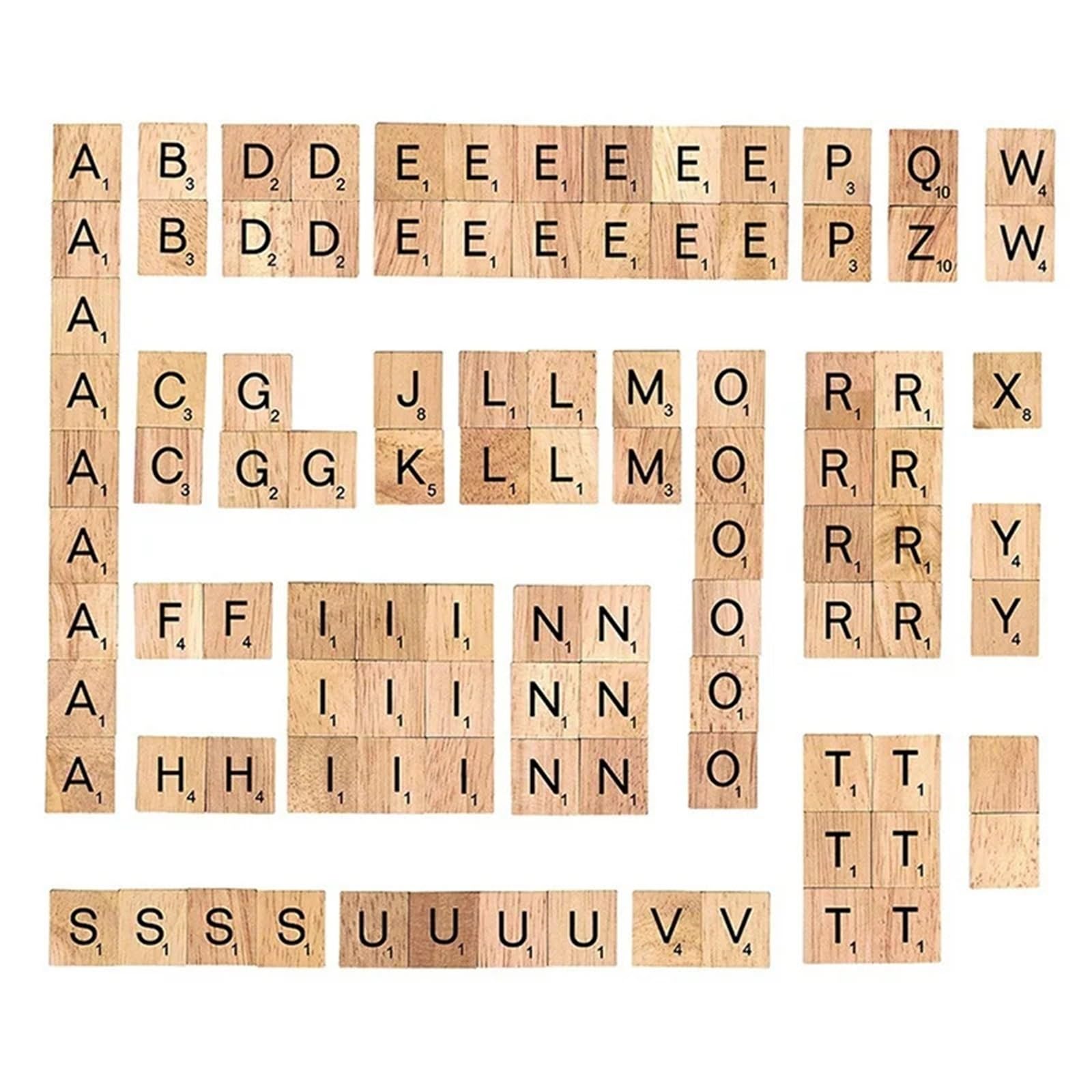 Lettere In Legno 100-500 Uds. Letras en inglés, azulejos de madera, alfabeto Natural, número 18 * 20mm(500pcs)