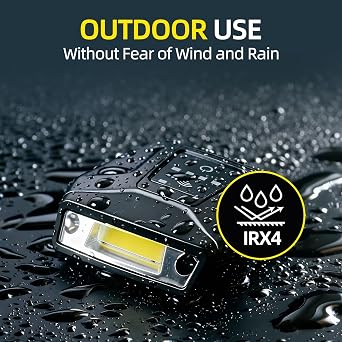LED Hard Hat Headlamps,Rechargeable Motion Sensor Cap Visor Head Light - COB Clip on Cap Lights - Headlamp Flashlight with Red Light for Fishing Running Camping Reading(1000mAh)