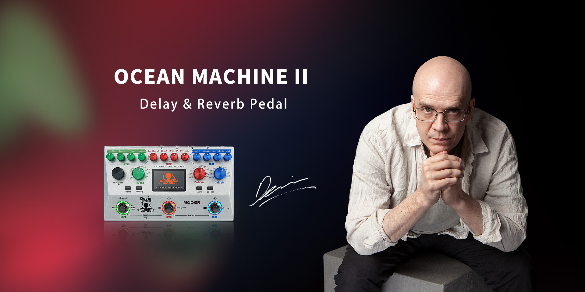 MOOER Ocean Machine II New 2024 Premium Dual Delay, Reverb and