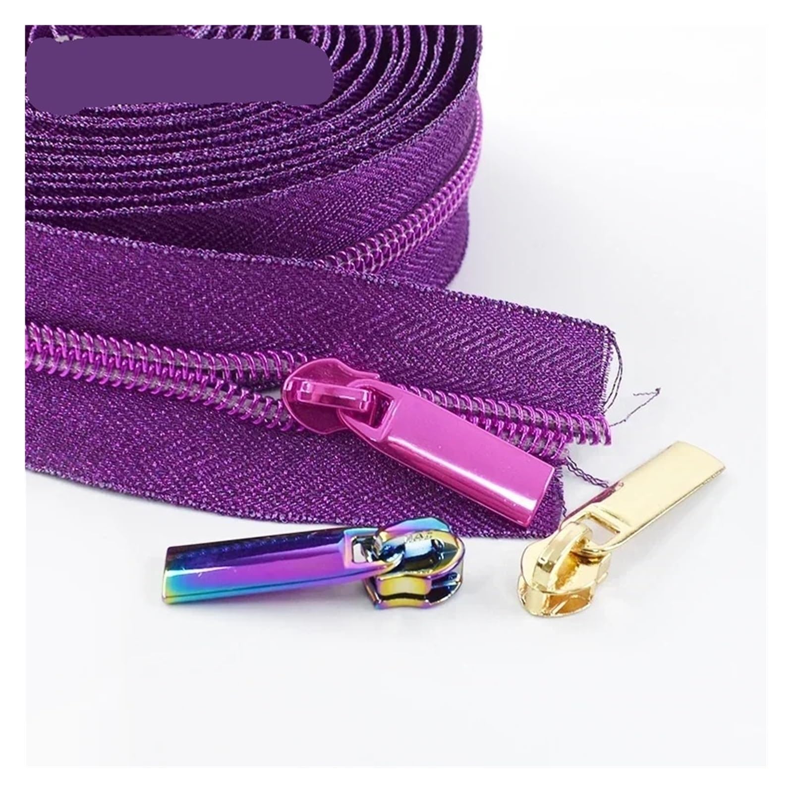 Cinta de nailon con cremallera 5# Rollo 1-10 m con deslizadores de cremallera para bolsas, ropa, kit de reparación de costura, accesorios de bricolaje