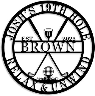 ENFODREAM Personalized Golf Sign, Classic Metal Decorative Sign, 12