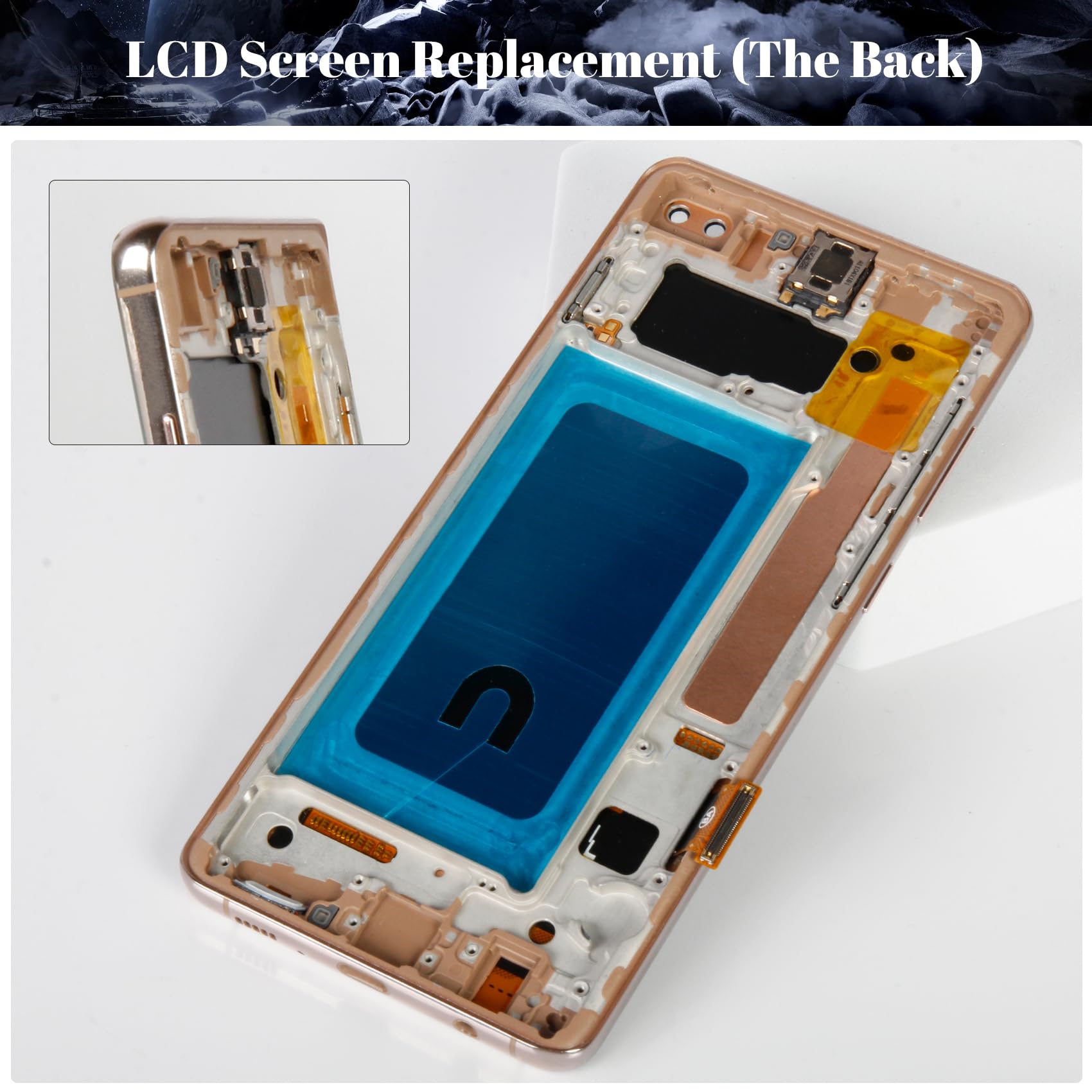 Incell Écran tactile de rechange pour Samsung Galaxy S10+ LCD SM-G975F, SM-G975U, SM-G975W avec cadre (doré, pas de fonction empreintes digitales)