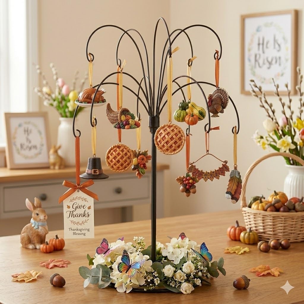 HOHIYA Ornament Display Stand Tree 2 Pcs 13.5 Inch Black Hanging Holder Heavy Duty Wire Hanger for Christmas Ball Easter Egg Home and Holiday Decorations Taiwan Made Max Load 1.5 lbs