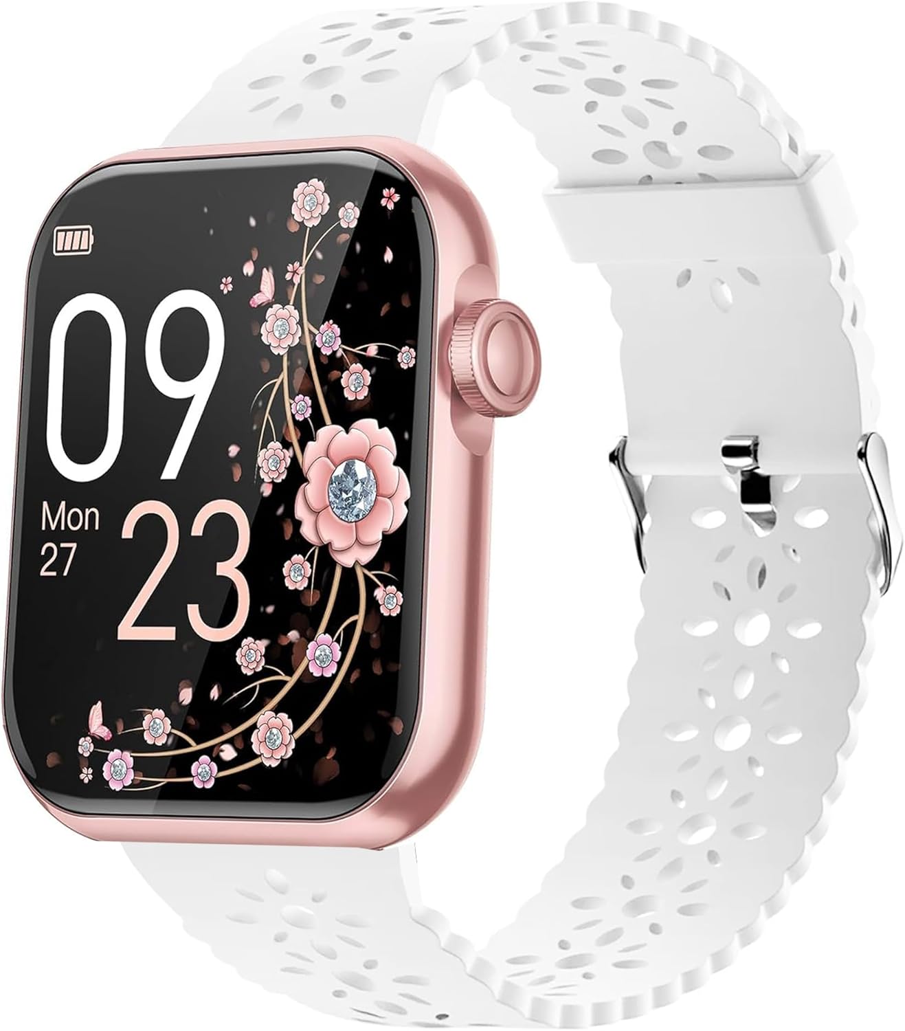 Compatible for AKUMAKA Smart Watch Bands, 22mm Silicone Lace Slim Thin Hollow-Out Replacement Straps Compatible with AKUMAKA G39, T90, 209DK Smart Watch