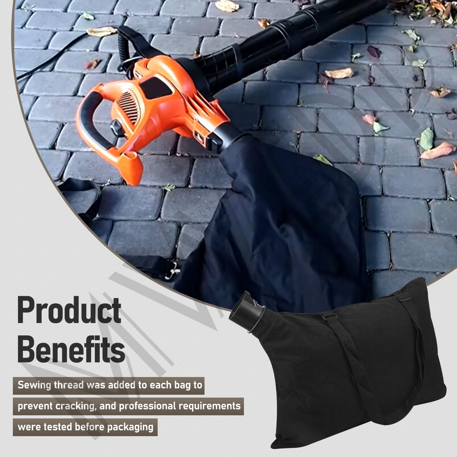 90560020-01 Sac à bandoulière pour souffleur de Feuilles Compatible avec Black & Decker 90560020 90539053 Blower Vac Model BV3600 BV3800 BV5600 BV6000 LH4500