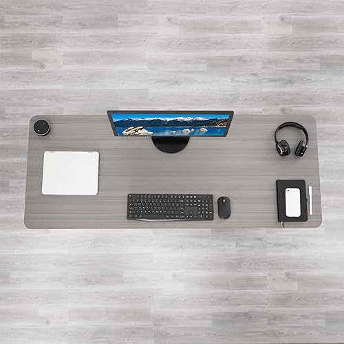 Vista 206 de VIVO - Mesa/tablero universal de 1.52 m x 60 cm (60 x 24 in) para escritorio de oficina y hogar con altura ajustable. Madera clara