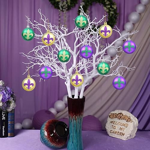 Miniatura 7 de Adornos de bola de Mardi Gras, adorno de árbol de carnaval, decoración de Mardi Gras, bola de lentejuelas para carnaval, Día de San Patricio, fiesta