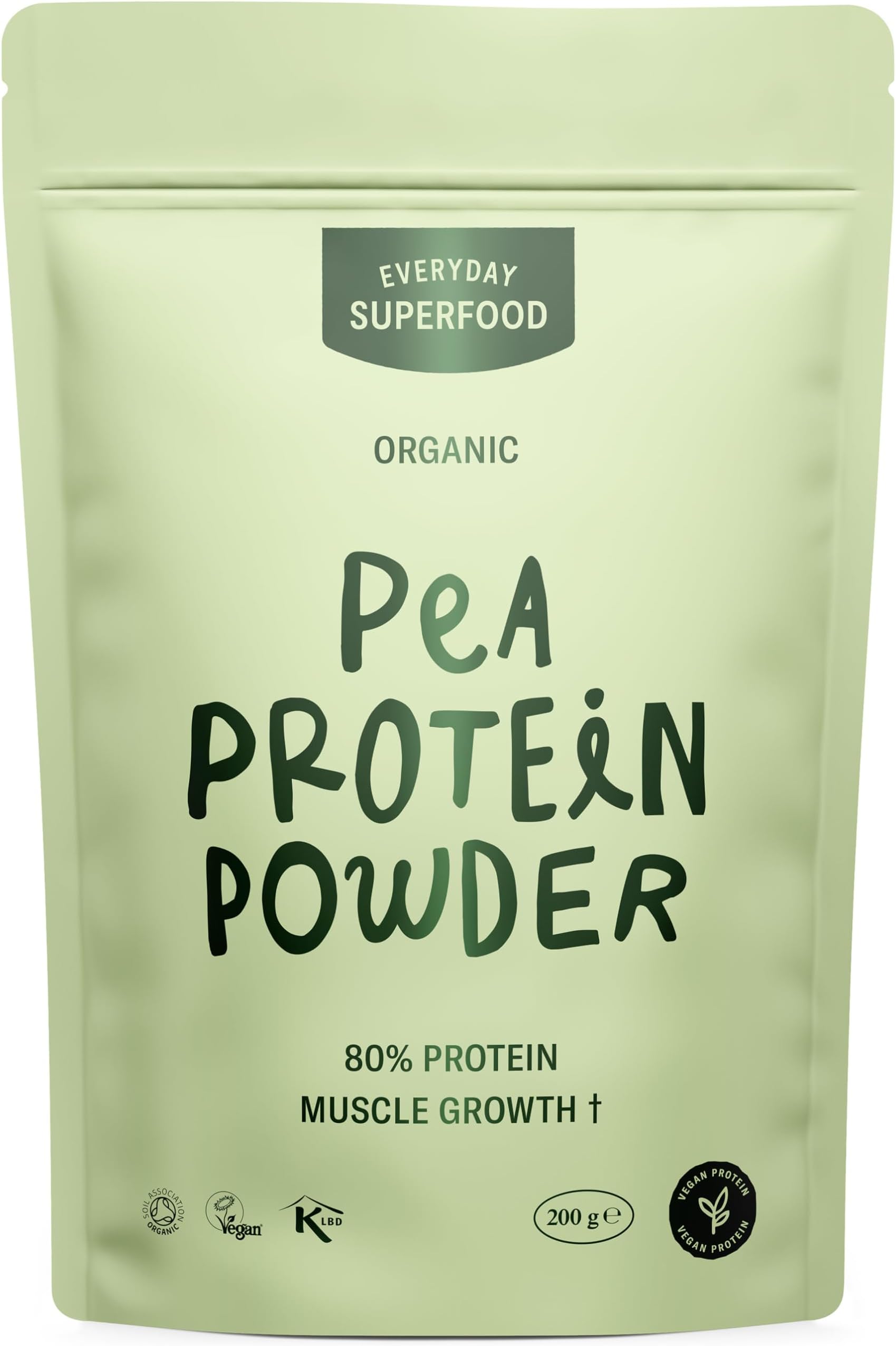 Organic Pea Protein Powder 190g | 84% Protein | Unflavoured | Lab-Tested for Heavy Metals | Pre-Workout & Post-Workout | Vegan & Kosher