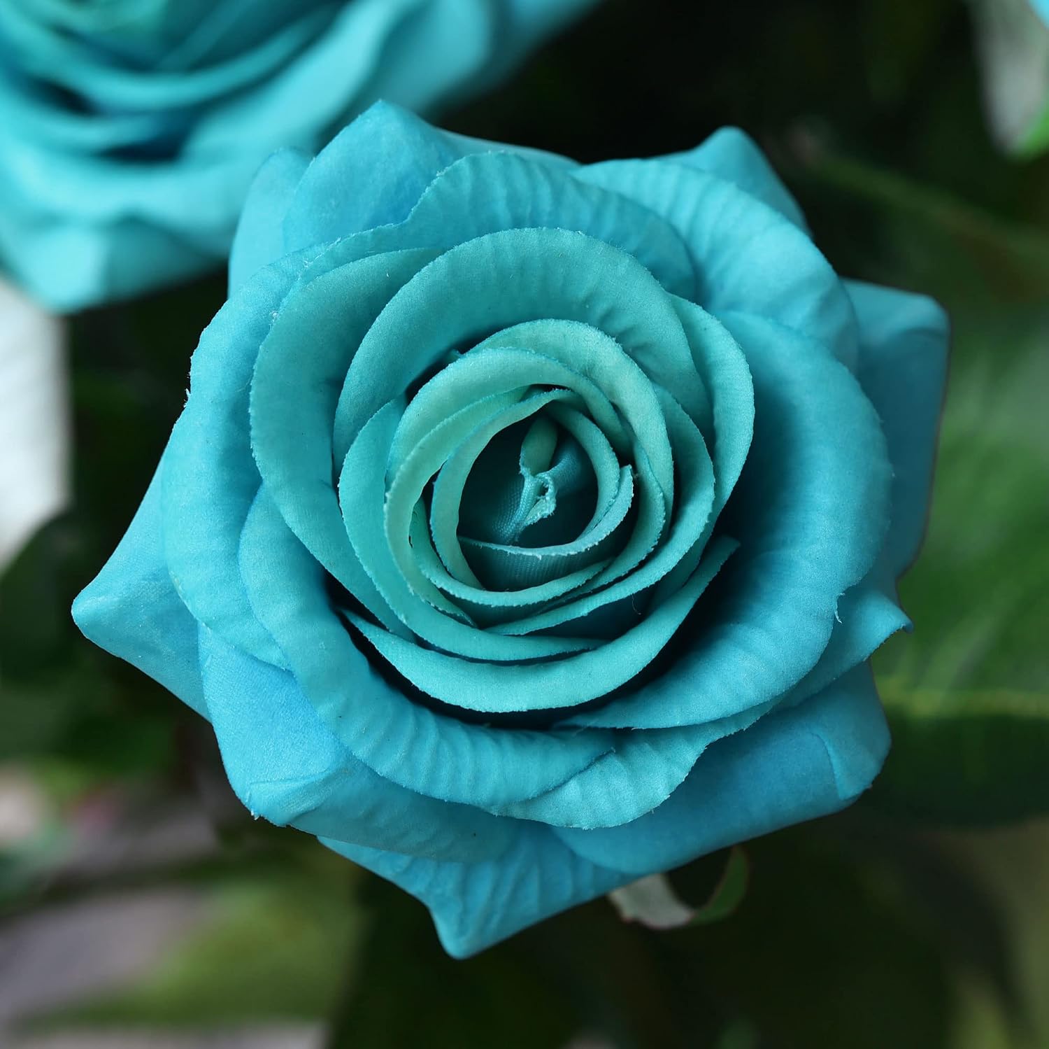 FiveSeason10 Stems Stuff Real Touch Roses Artificial FlowersSilk Roses ‘Fresh Like Petal Feel’ Home Centrepieces for Dining Table Wedding Decorations & Bridal Bouquets (Teal) - Image 3