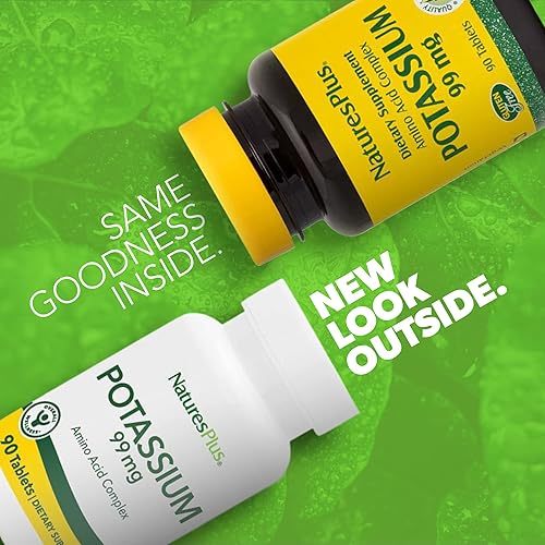 Miniatura 2 de Nature's Plus Potasio 99 mg, 90 tabletas – Apoya el equilibrio saludable de electrolitos y el bienestar general – Sin gluten, vegetariano – 90