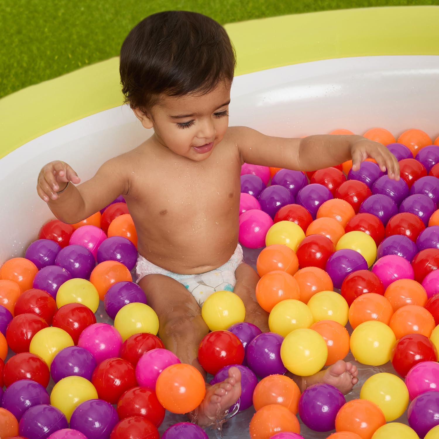 Amazon Brand - Jam & Honey Pit Balls for Kids 12+ Months, BIS Certified BPA Free Non Toxic Plastic 6 cm, 100 Soft for Pool, Tent and Play Area