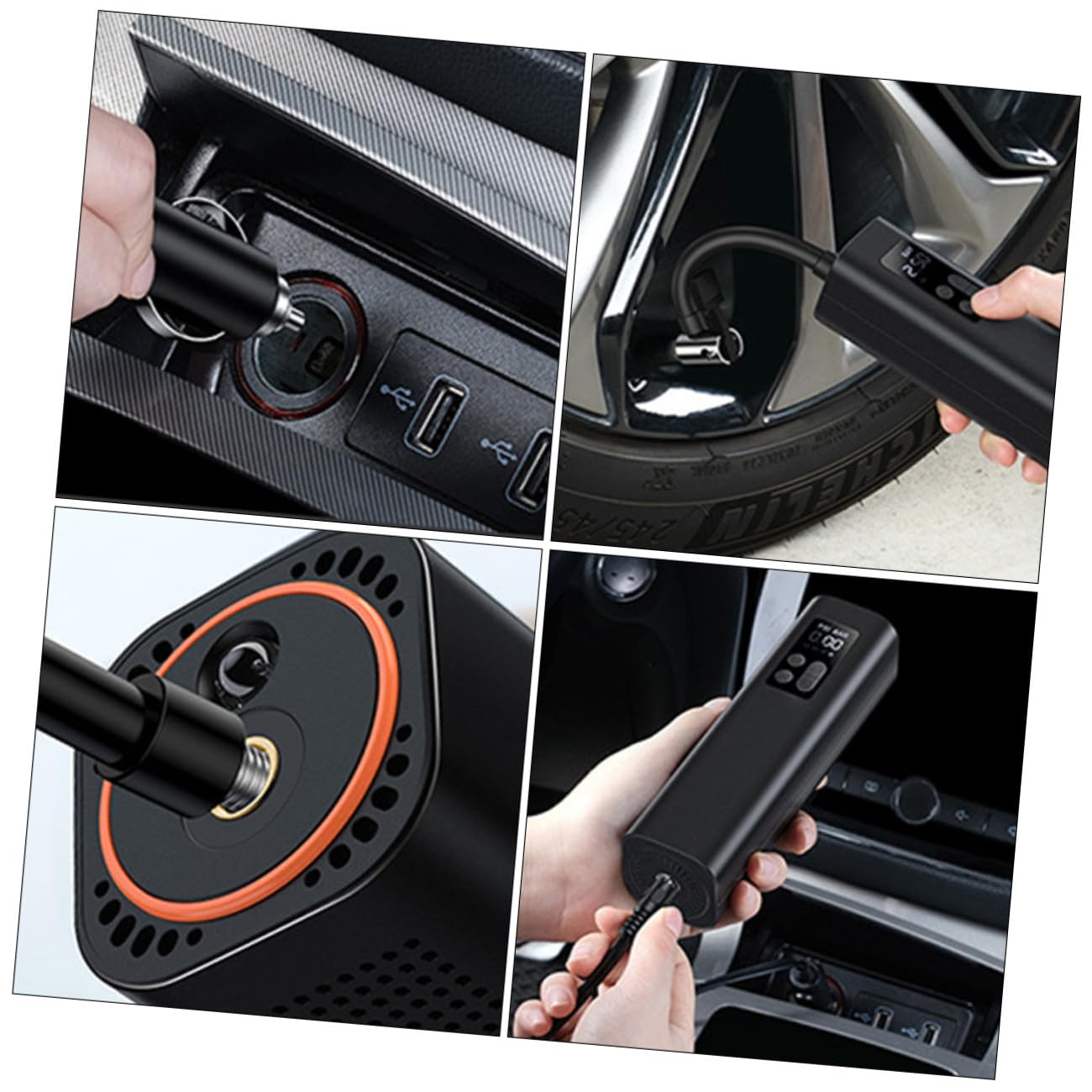 MAGICLULU Inflador de Neumáticos Linterna para Coche y Bicicleta Portátil y Compresor Eléctrico Pantalla Digital Ligero para Camping | Auto Stop a Presión Preajustada, para Coche y Bicicleta, Uso en Senderismo y Camping