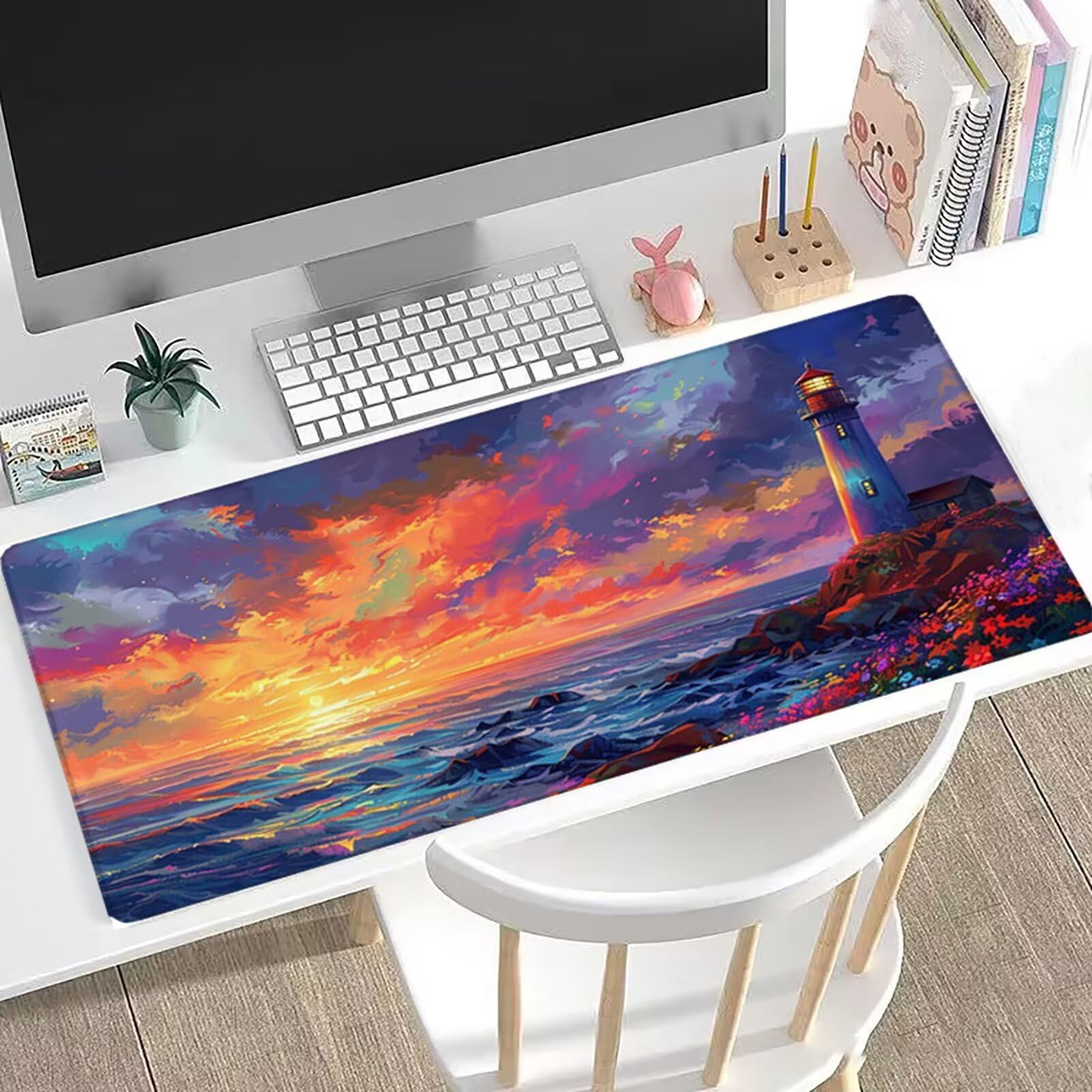 Kolorowa podkładka pod mysz XXL 1500 x 800 mm Podkładka pod mysz Reflektor ręczny na biurko z podstawą antypoślizgową, zwiększona dokładność dla graczy, wodoodporna podkładka pod mysz dla graczy