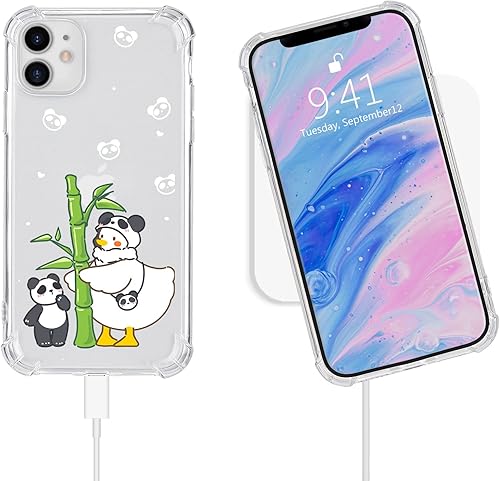 Miniatura 4 de Bonita funda con patrón de panda para iPhone 11, ultrafina, suave, transparente, a prueba de golpes, para hombre y mujer, diseño estético de pato,