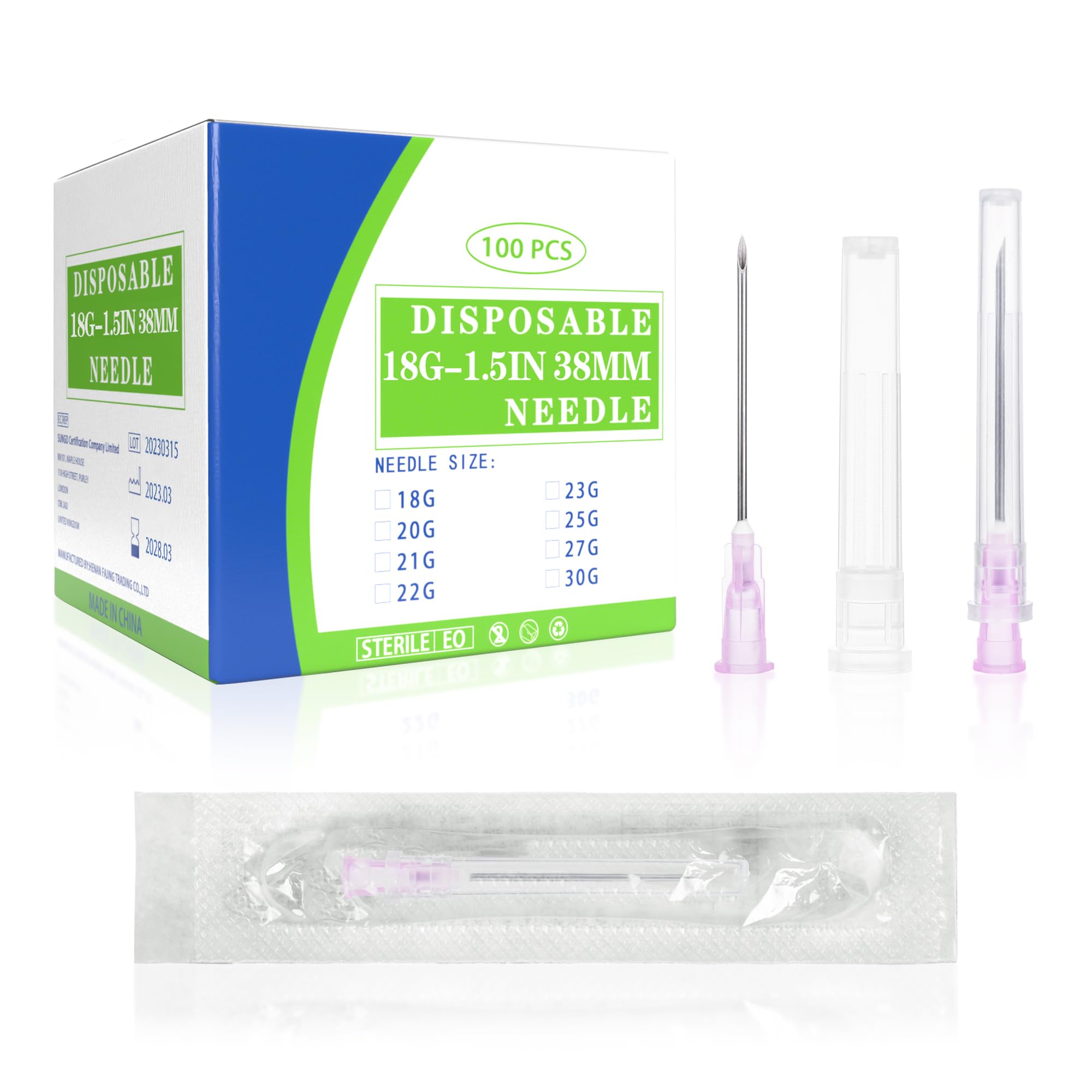 100 Pack 34 Gauge 5/32 Inch Needle, Sterile Luer Lock Needle for Scientific Lab and Industrial Dispensing with Cap, Disposable Individual Package — Amazon image 7