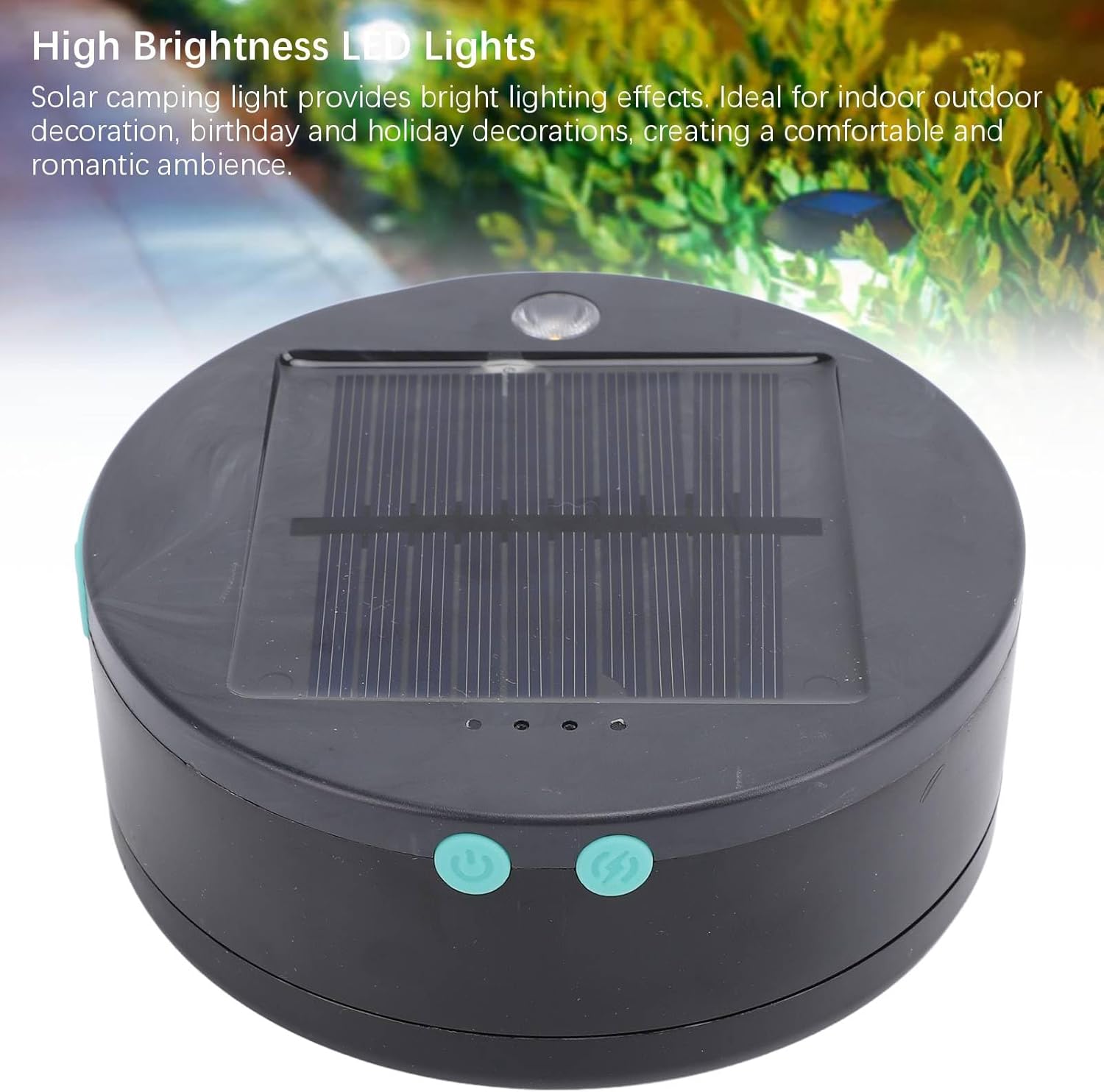 Outdoor String Lights, LED Portable Solar String Lights with USB Rechargeable, Hanging Water Proof Patio Lights, for Outdoor Camping Party Decorations