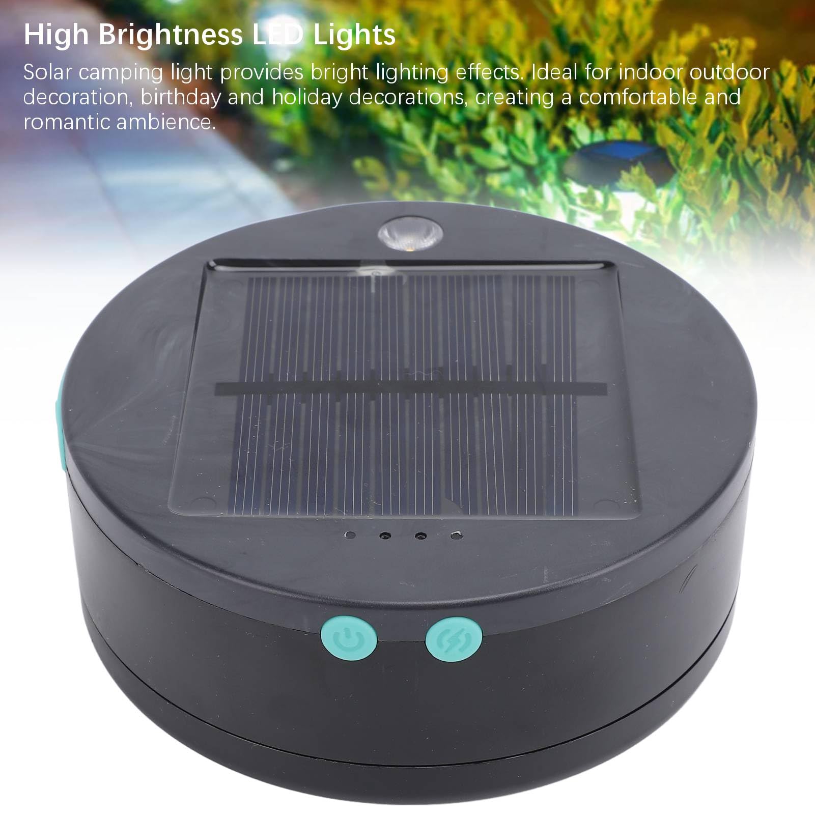 Goshyda Solar-Lichterkette, Camping, Wiederaufladbar, USB-LED-Lampe, Wasserbeständig, für Terrasse, Hof, Garten, Dekoration Im Freien