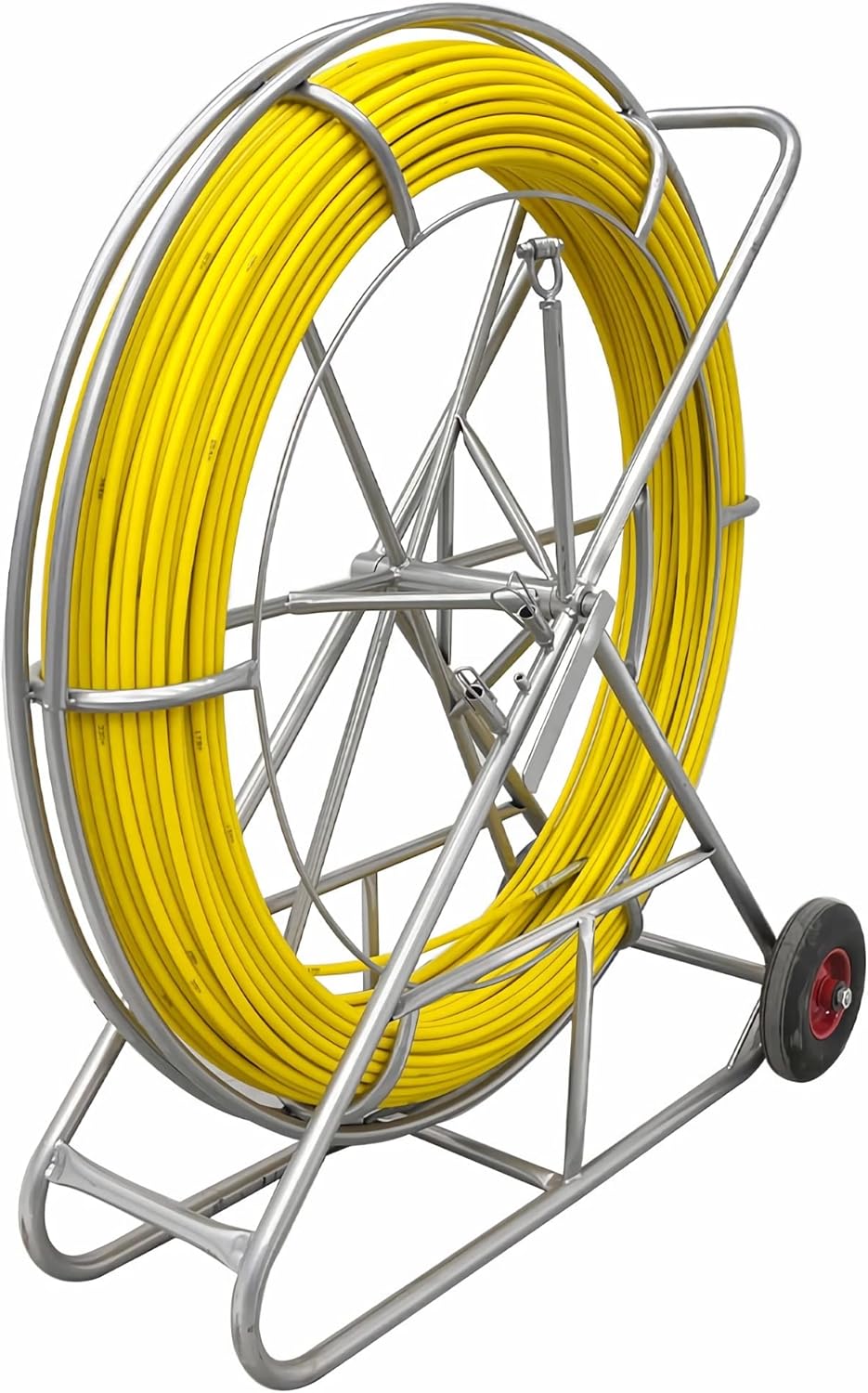 Fish Tape Fiberglass Duct Rodder Fish Tape Wire Puller Fiberglass Wire Cable Running Fish Tape Leader with Casters (12mm x 250m / 0.47in x 820ft)