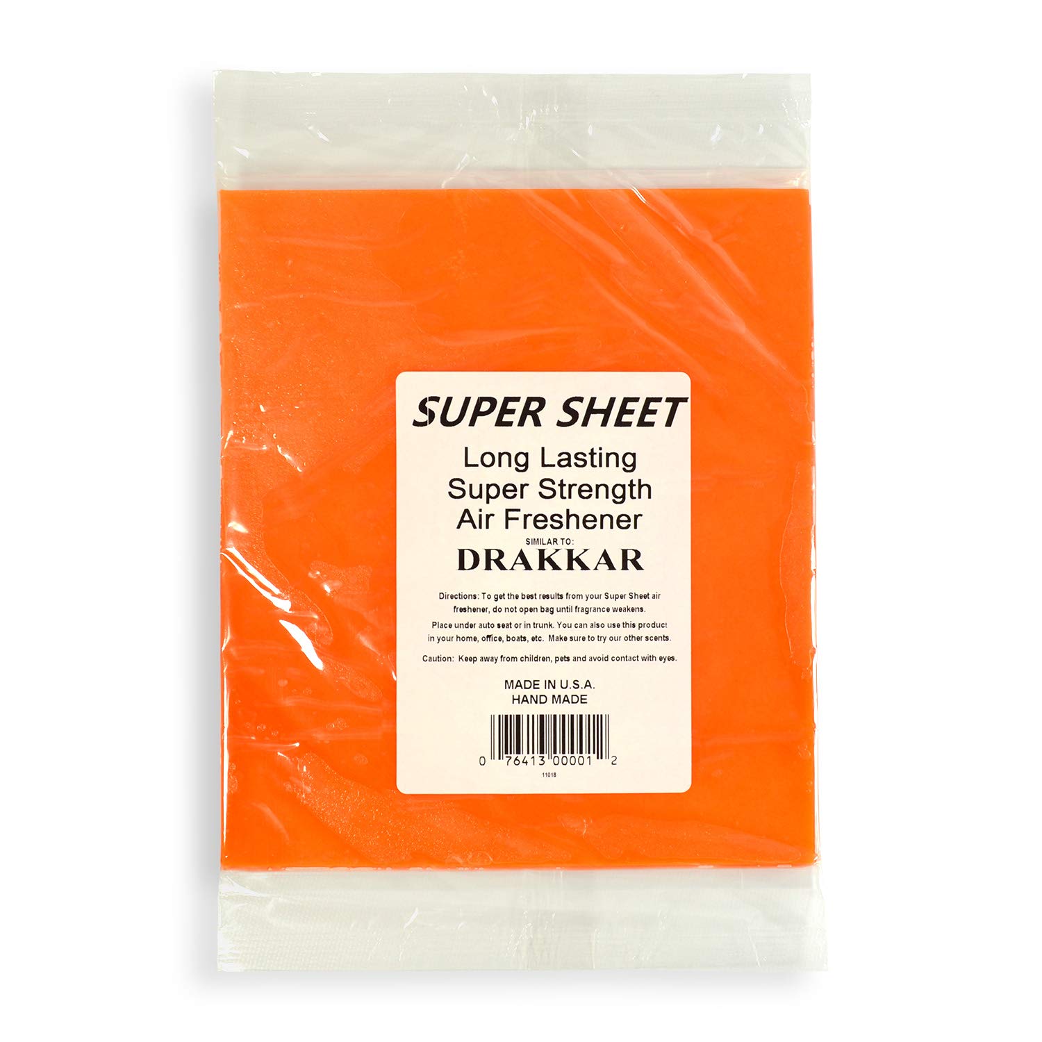 Super Sheet Large (8"x7") Under Seat Car Air Freshener (Drakkar)