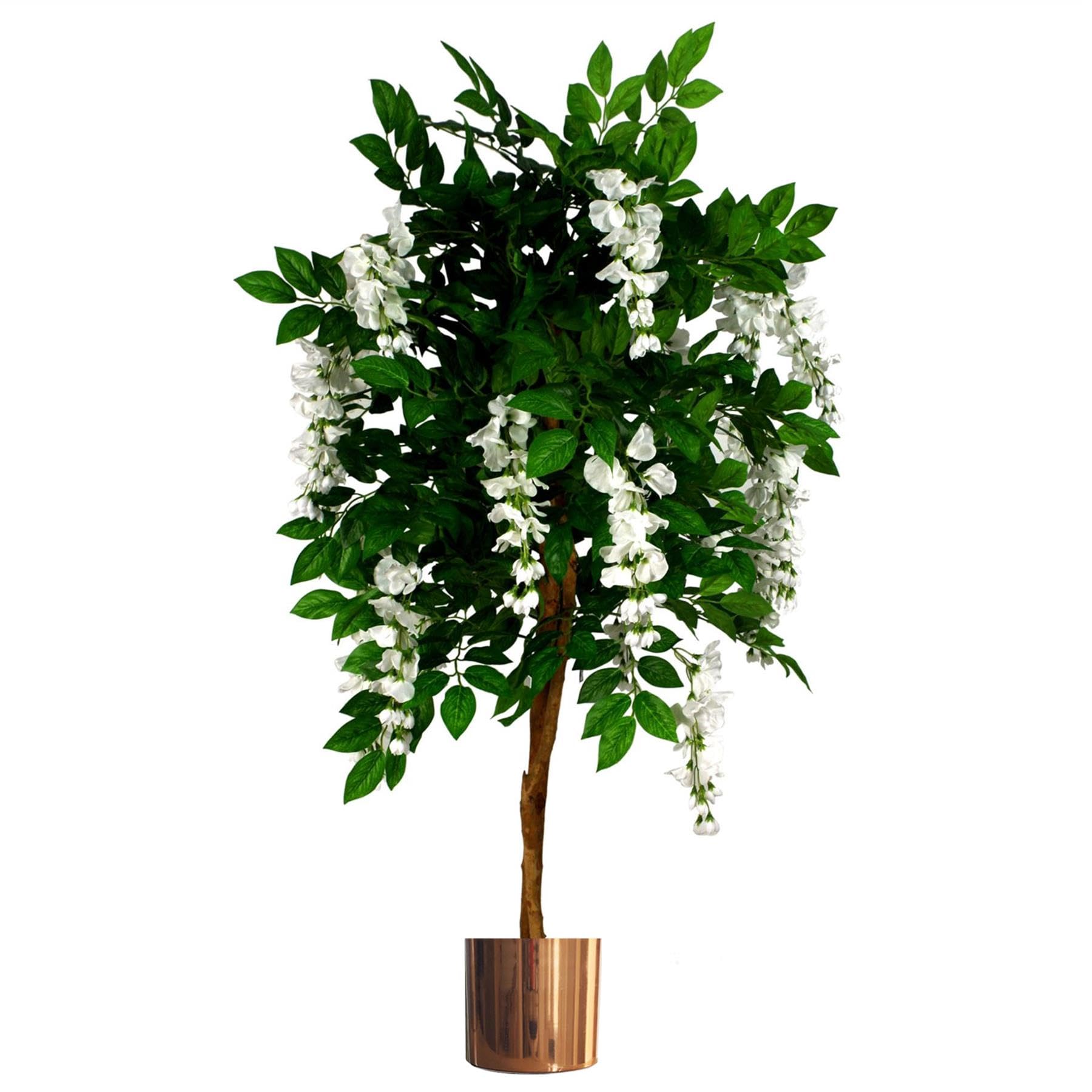 Leaf Design UK Realistic Artificial Wisteria Tree With Metal Planters