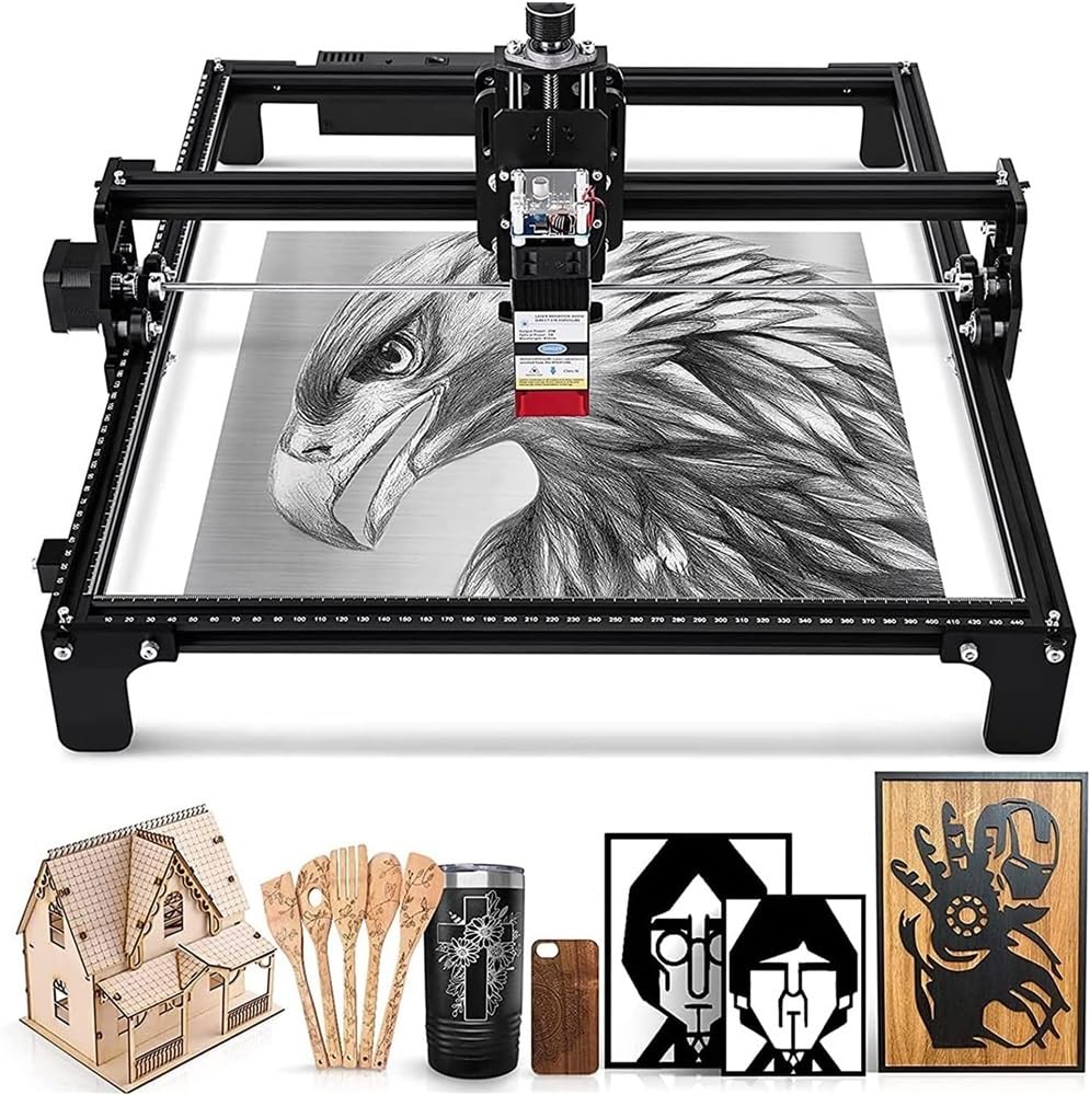 Eiwitany Light Laser Engraving Machine With Eye Protection, Fixed Focus Cutter For Wood & Leather, Work Area - Perfect For Diy Projects