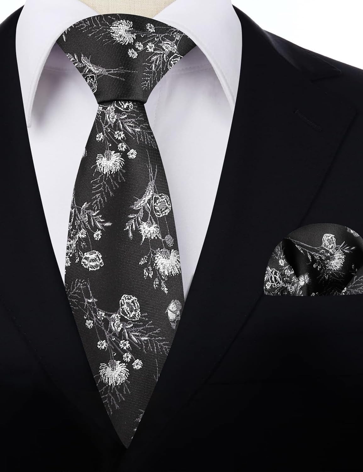 Alizeal Mens 3.15inch Delicate Colorful Floral Tie with Garden Flower Print Pocket Square - Image 5