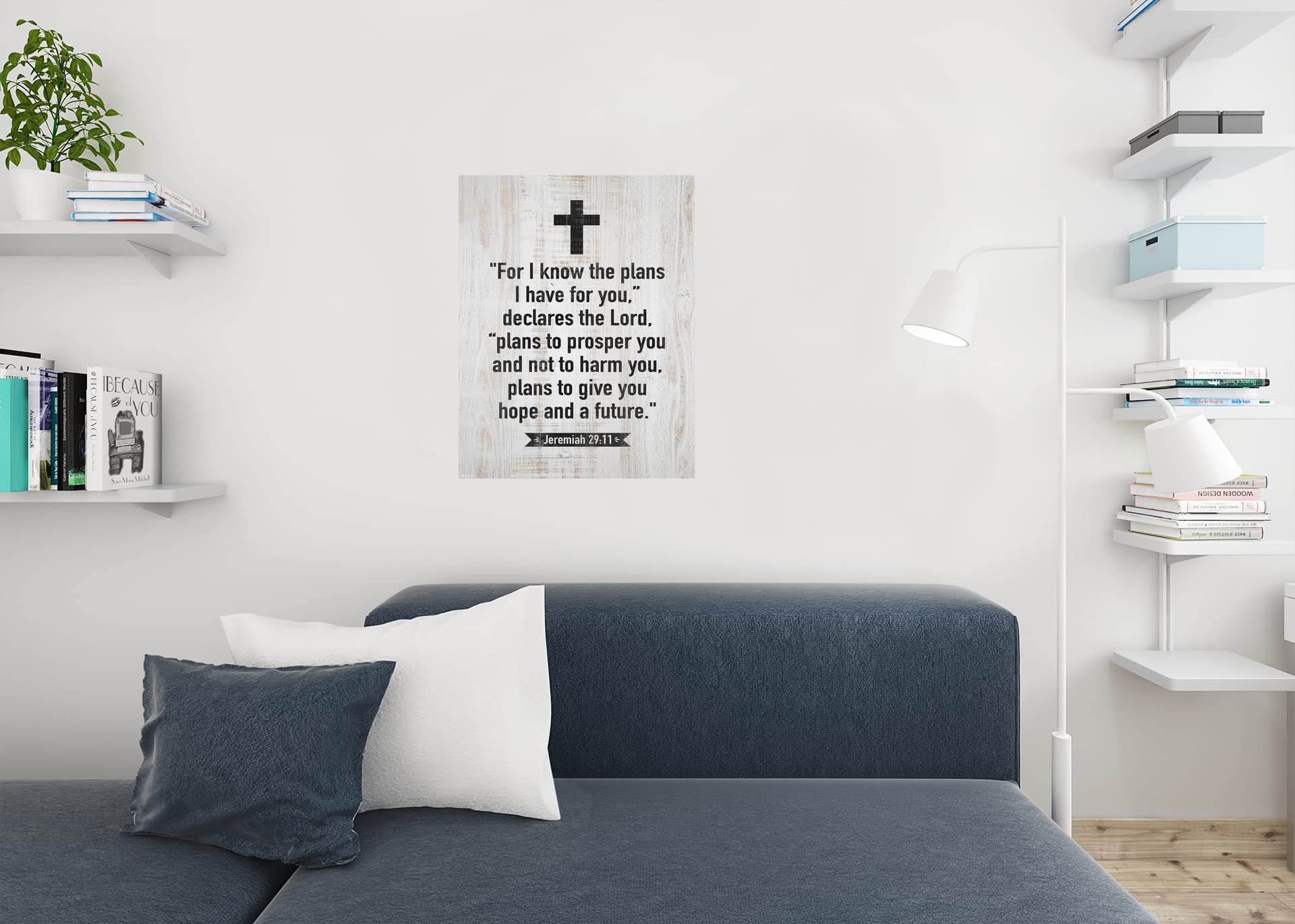 Faith Hope Love Bible Verse Wall Art Set De 3 Grabados, Cita De Las Escrituras Hebreos 11, Jeremías 29, Juan 3 16, Decoración De La Pared Cristiana De La Sala De Estar - México