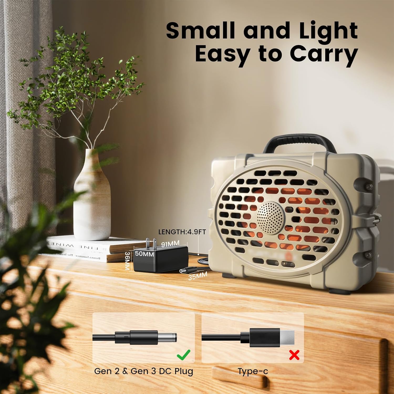 15V 3A Adapter Charger Compatible with Turtlebox Speaker Gen 2 & Gen 3: Loud! Replacement Charger Outdoor Bluetooth 5.0 Audio Power Cord - Image 4