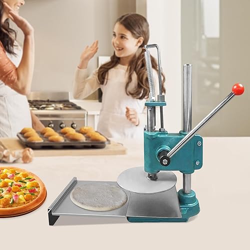 Miniatura 4 de Netcoi Máquina para hacer masa de pizza de 9.5 pulgadas, manual para el hogar, máquina de prensa de pastelería, herramienta de cocina de acero