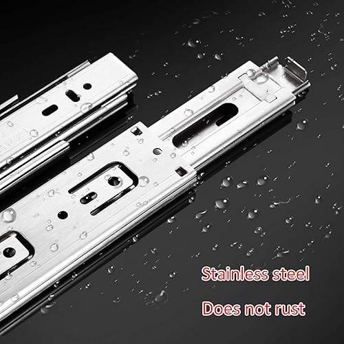 Miniatura 6 de 1 par de rodamientos de bolas de cierre suave para el hogar, oficina, cajones de acero inoxidable, capacidad de carga de 99 libras, para cocina,