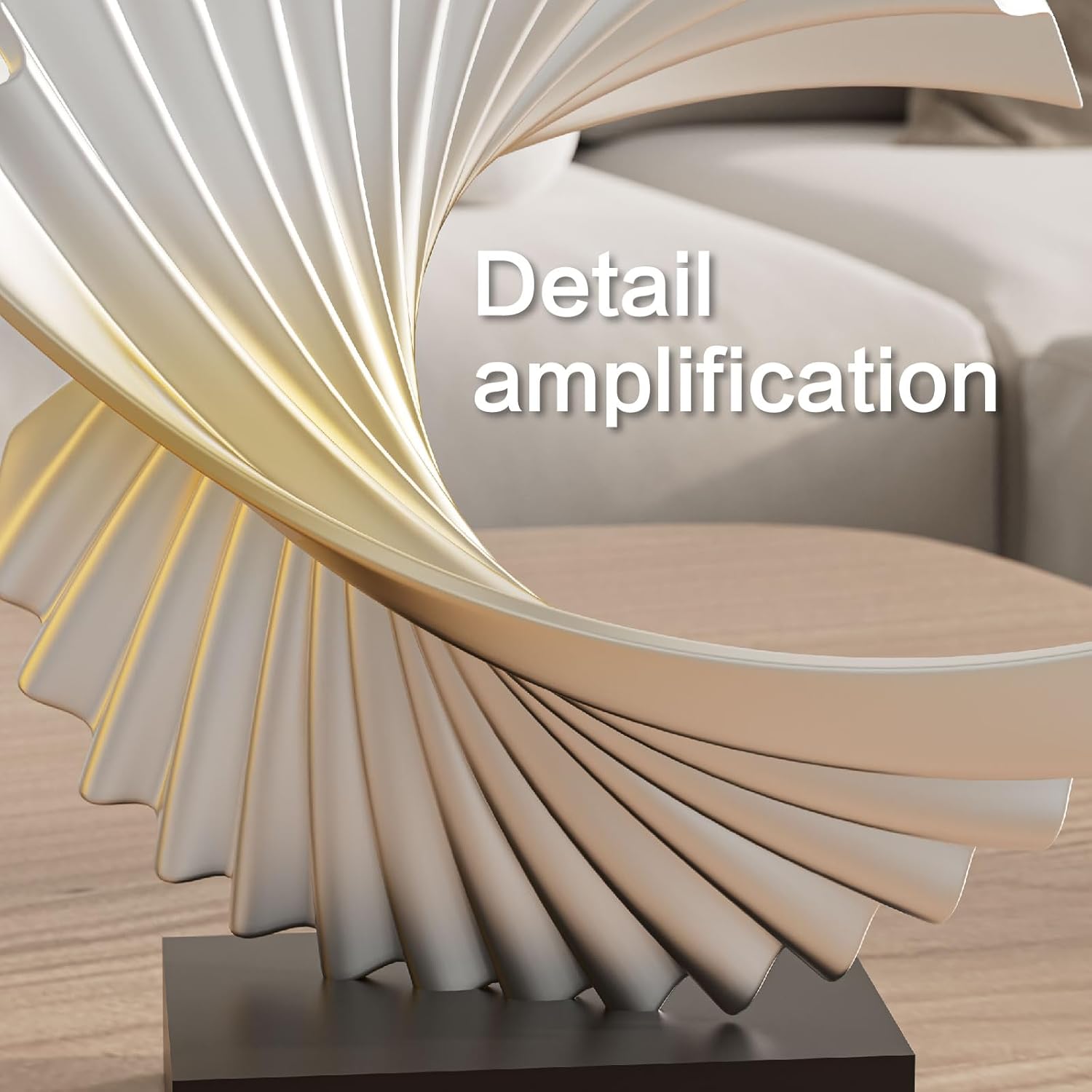 Ocean Wave Sculpture - Modern Funky Abstract Statue, Resin Wave Sea Ornament for Home Office Desk Shelf Accents (Silver) - Image 5