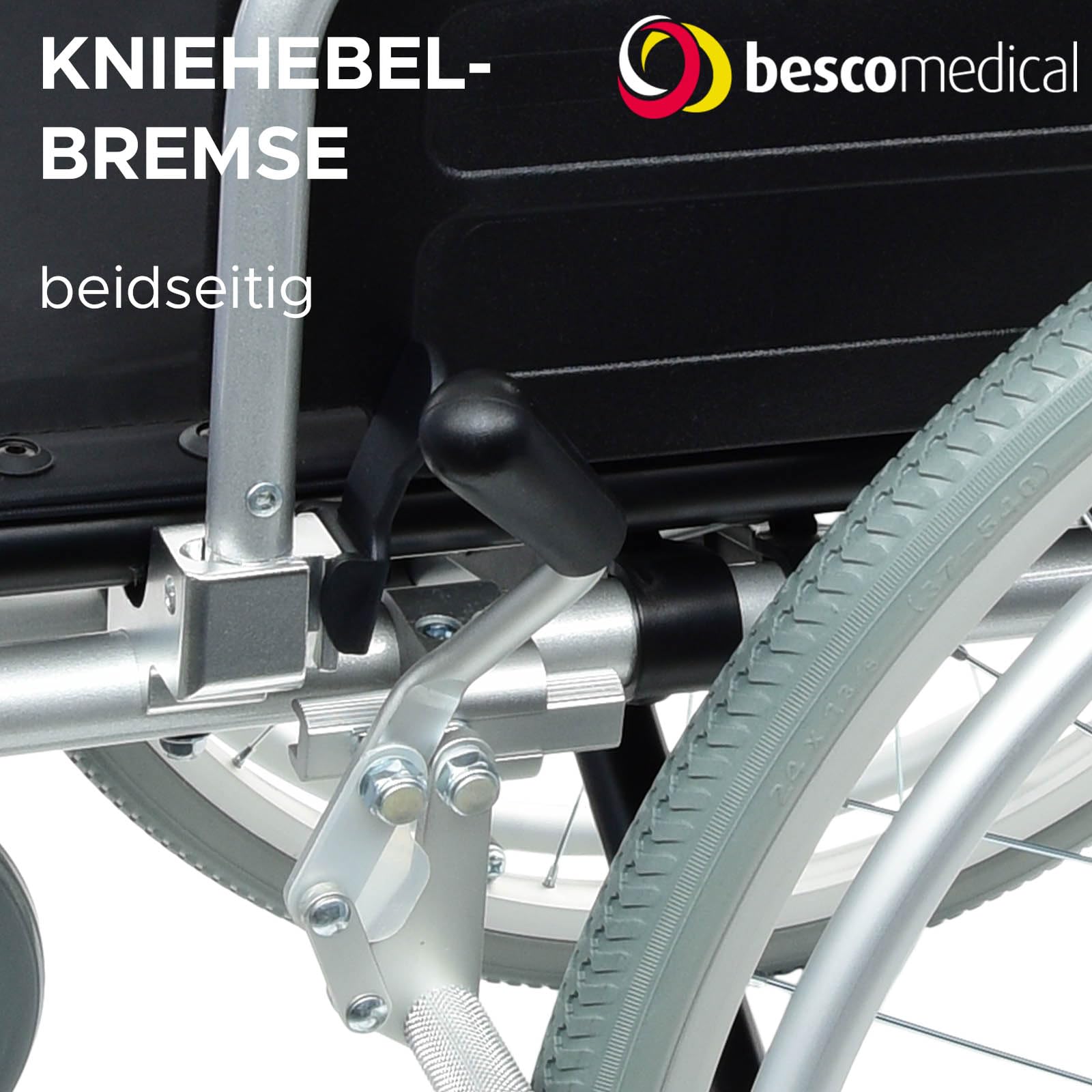 Leichtgewicht Rollstuhl PRIMUS ML 2.0 - Sitzbreite 38 cm - bis 130 kg | Faltbarer Transportrollstuhl mit Trommelbremse - Reise-Rollstuhl mit Steckachsensystem - Fußstützen & Armlehnen klappbar