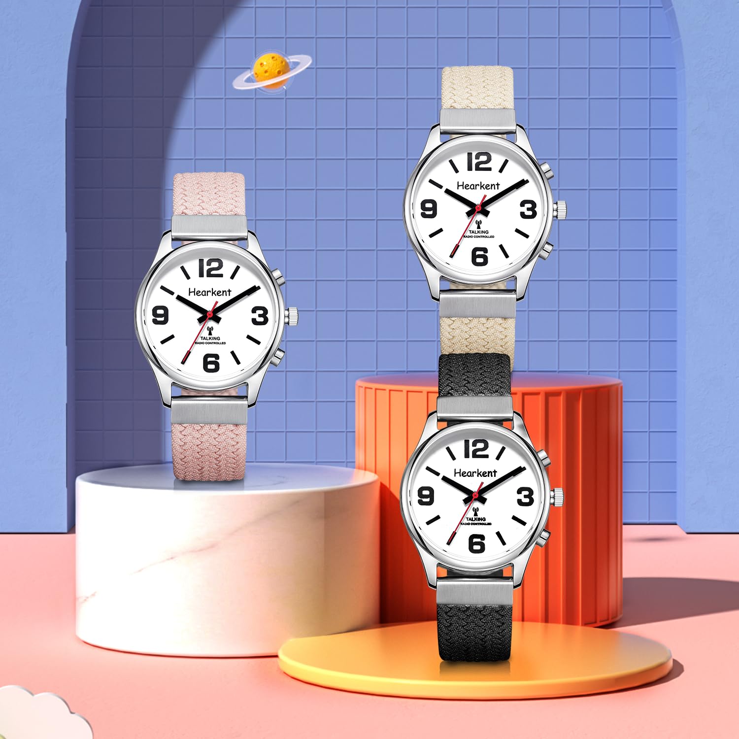 Hearkent Orologio parlante inglese britannico da donna, con numeri grandi, auto-impostato, per ipovedenti, non vedenti o anziani