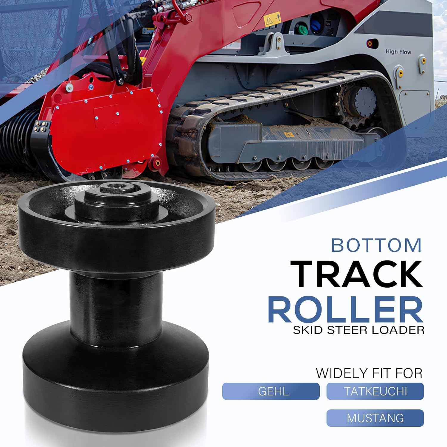 Unterwagen-Rolle für Takeuchi TL130/TL230/TL8/TL26-2/TL126 | für Gehl CTL60/CTL65 & Mustang MTL16 Kompaktlader | Hochverschleißfester Stahl | OEM 08801-30000/33100/08801-30100 | 180775