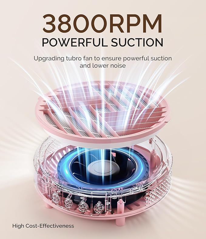 MelodySusie Colector de Polvo para Uñas Portátil 3800RPM Rosa miniatura 3