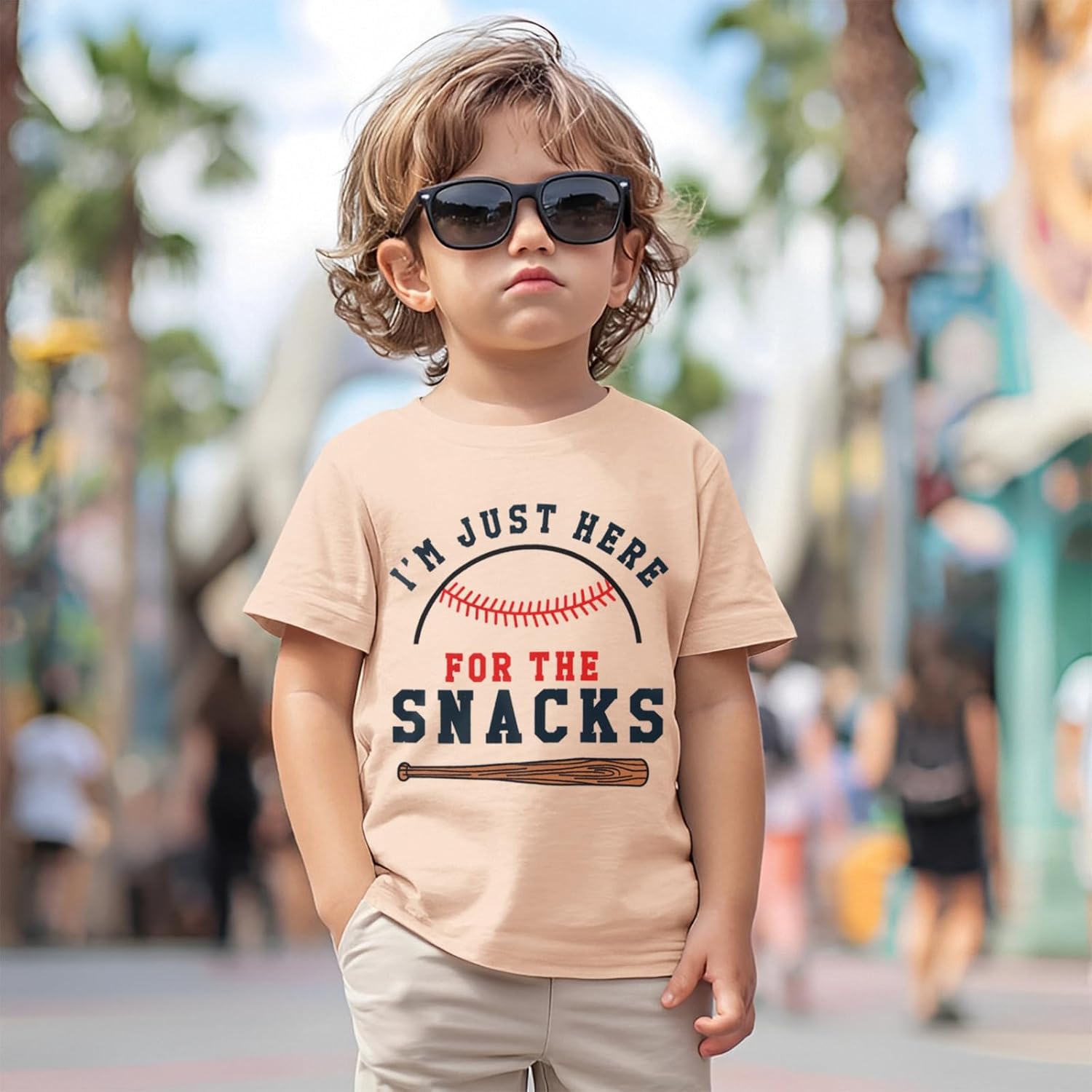 Toddler Baby Boy Girl Baseball Shirt Im Just Here for The Snack T Shirt Kids Summer Short Sleeve Game Day Outfit - Image 2