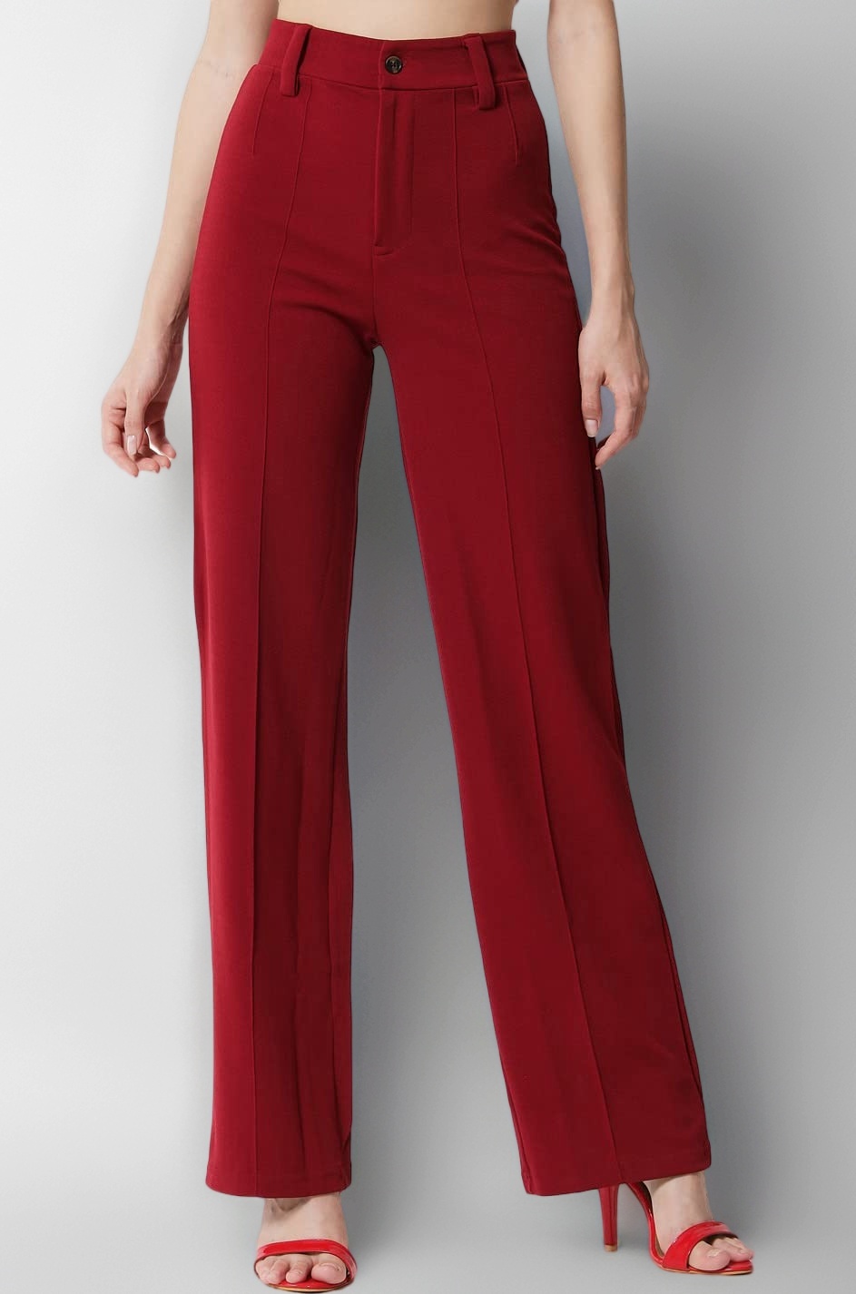 KOTTY Women Polyester Blend Solid Trousers