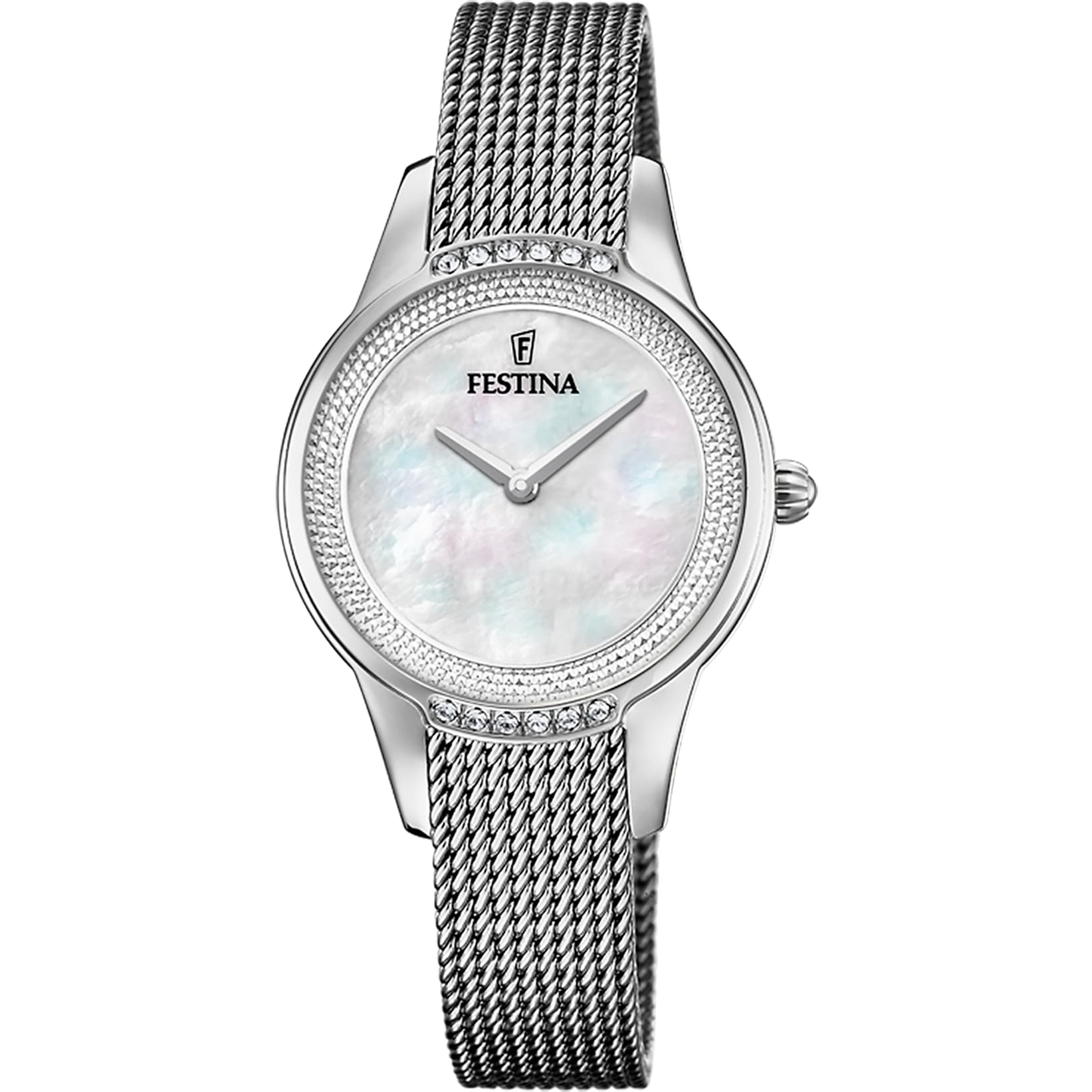 Festina Orologio Donna Analogico in Acciaio Inossidabile 316l Argentato | Movimento al Quarzo, Vetro Minerale ad Alta Resistenza, Impermeabile 5 ATM F20494/4, Mademoiselle