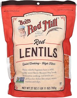 Bob's Red Mill Red Lentils 27 oz - Vegan High Fiber Quick Cook Protein-Rich Beans from Pacific Northwest