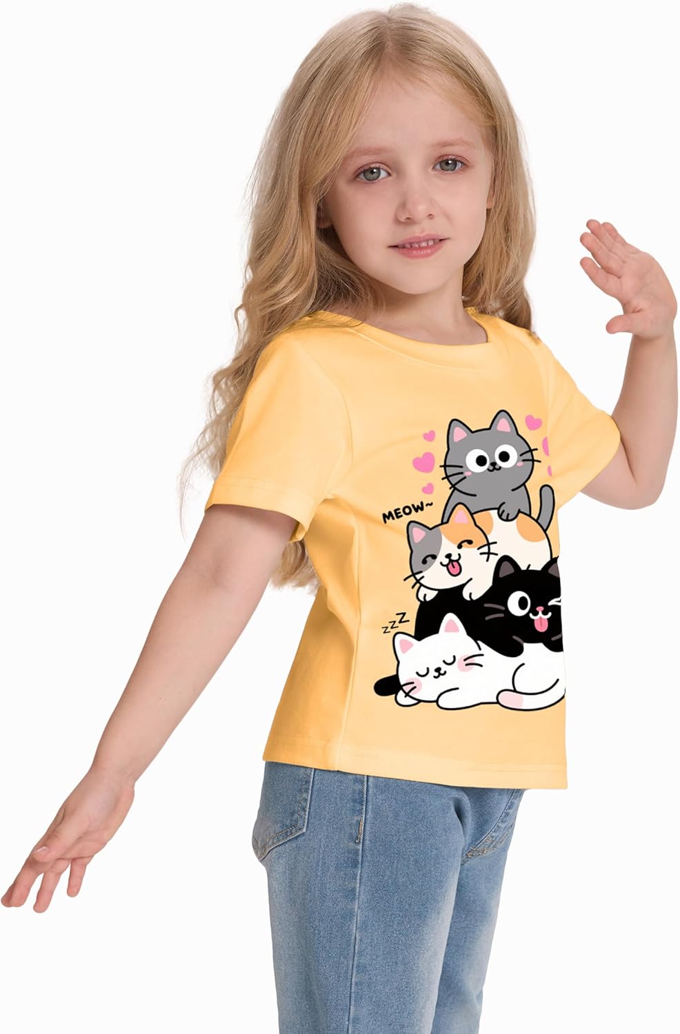 Girls' Shirts Cotton Short Sleeve T-Shirts Casual Graphic Tees Tops 3-7 Years - Image 5